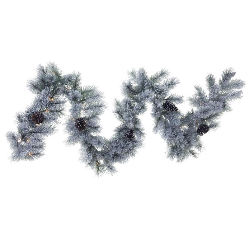 Celebrations Home 12 in. D X 9 ft. L LED Prelit Multicolored Snowy Scotch Pine Garland