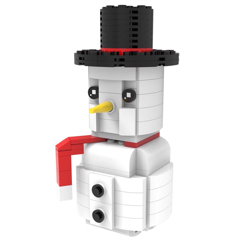 Ace Snowman Block Set White/Red/Black 157 pc