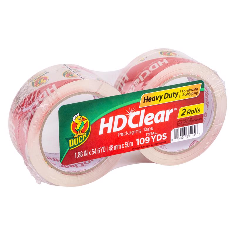 Duck HD Clear 1.88 in. W X 54.6 yd L Heavy Duty Packaging Tape 2 pk