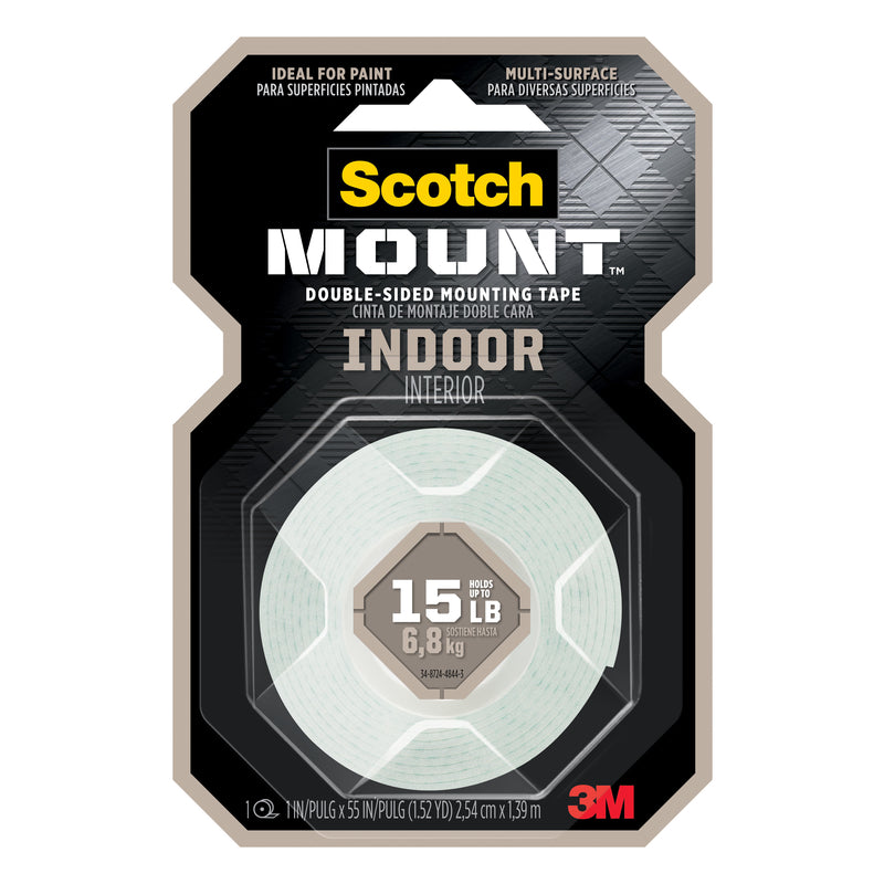 3M Scotch-Mount 55 in. L X 1 in. W Double-Sided Mounting Tape