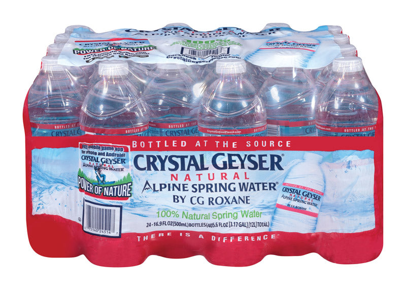 Crystal Geyser Alpine Spring Water Natural Bottled Water 0.5 L 24 pk