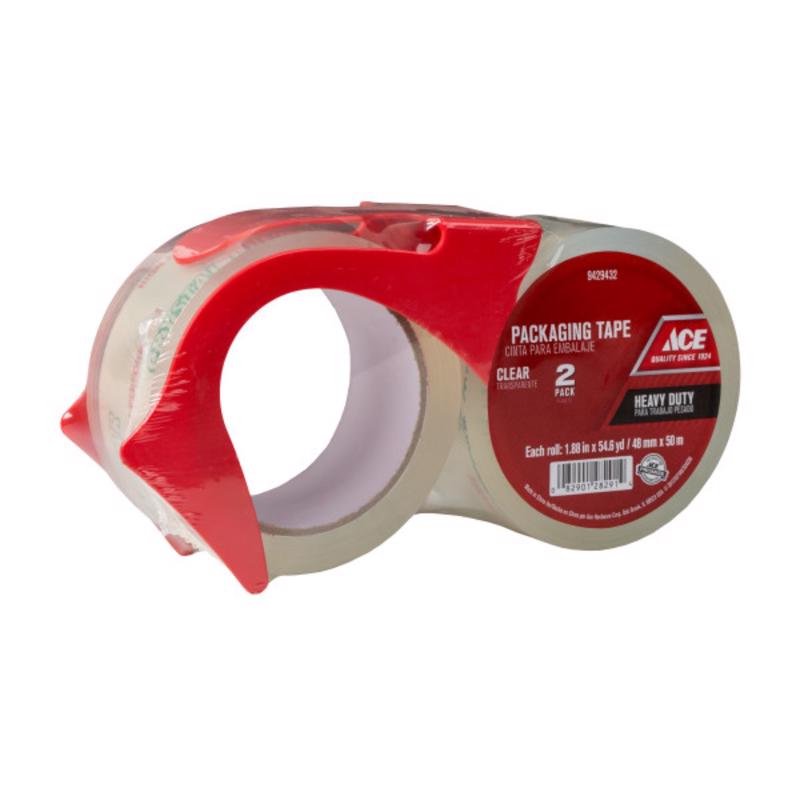 Ace 1.88 in. W X 54.6 yd L Heavy-Duty Packaging Tape with Dispenser 2 pk