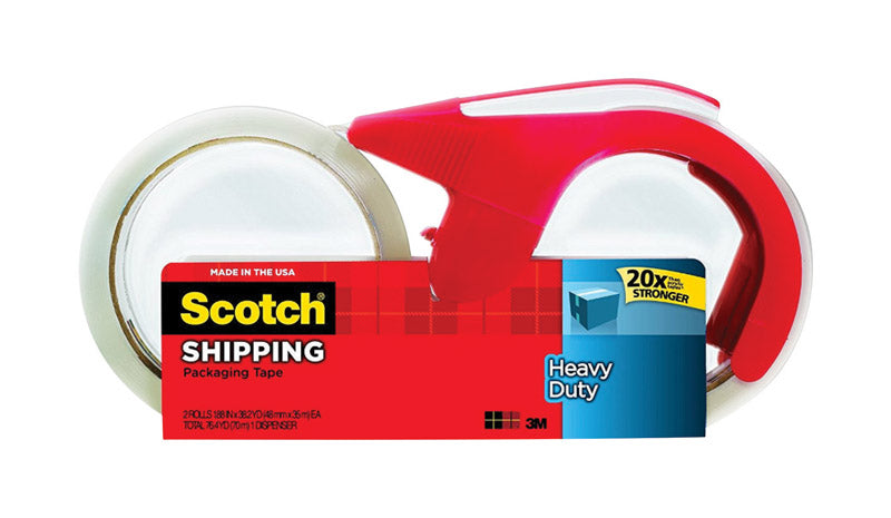3M Scotch 1.88 in. W X 38.2 yd L Heavy-Duty Packaging Tape with Dispenser 2 pk