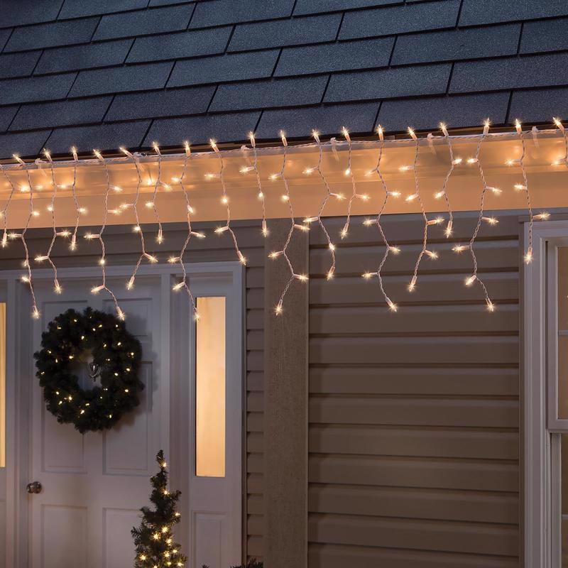 Celebrations Incandescent Mini Clear 300 ct Icicle Christmas Lights 17 ft.