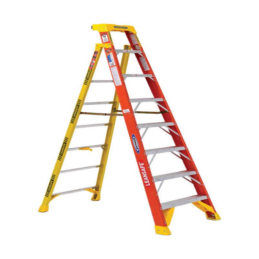 Werner Leansafe 8 ft. H Fiberglass Step Ladder Type IA 300 lb. capacity