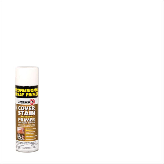 Zinsser Cover Stain White Flat Oil-Based Alkyd Spray Primer and Sealer 16 oz