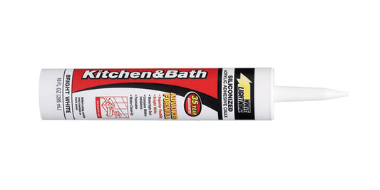 White Lightning Tub & Tile Bright White Silicone Fortified Latex Caulk 10 oz