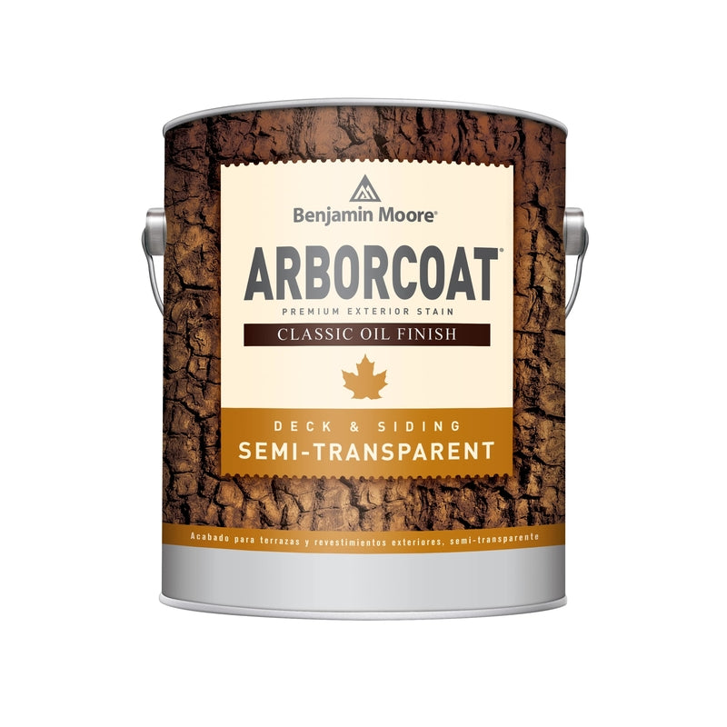 Benjamin Moore Arborcoat Semi-Transparent Tintable Flat Clear Alkyd Deck and Siding Stain 1 gal