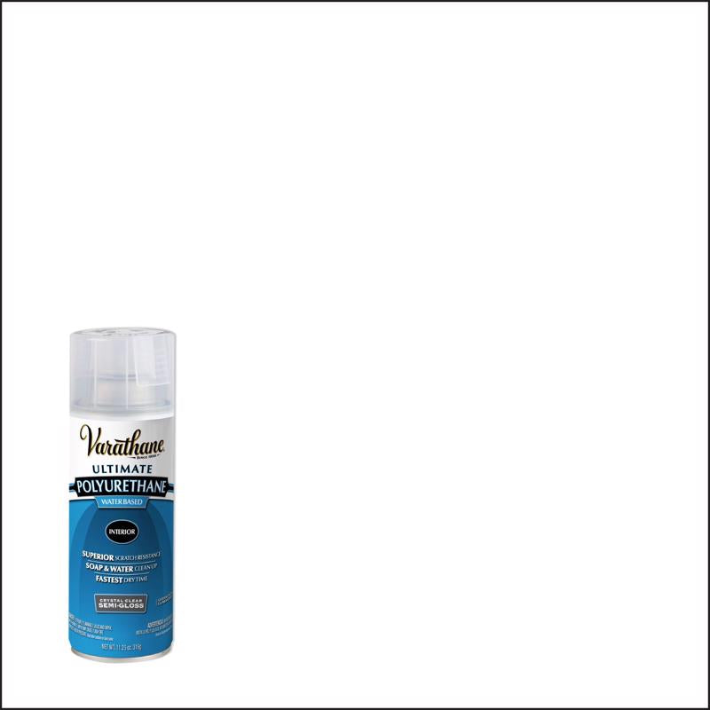 Varathane Ultimate Semi-Gloss Crystal Clear Water-Based Polyurethane Spray 11.25 oz