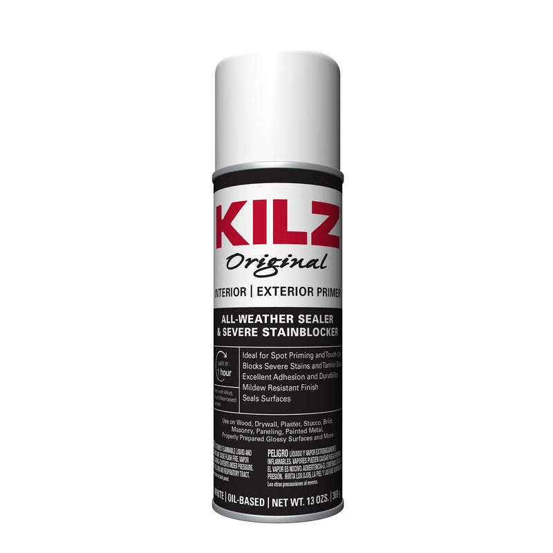 KILZ Original Interior/Exterior White Flat Oil-Based Alkyd Aerosol Primer/Sealer 13 oz