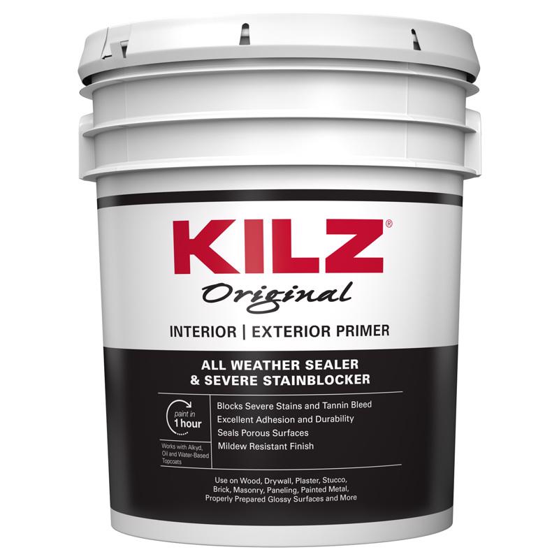 KILZ Original Interior/Exterior White Flat Oil-Based Alkyd Oil Primer 5 gal