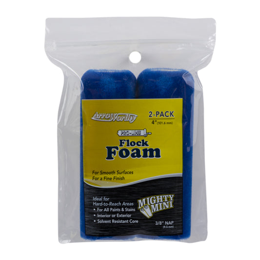 ArroWorthy Pro-Line Flock 4 in. W X 3/8 in. Mini Paint Roller Cover 2 pk