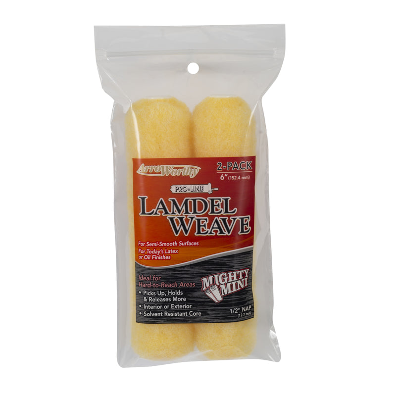 ArroWorthy Pro-Line Lamdel 6 in. W X 1/2 in. Mini Paint Roller Cover 2 pk