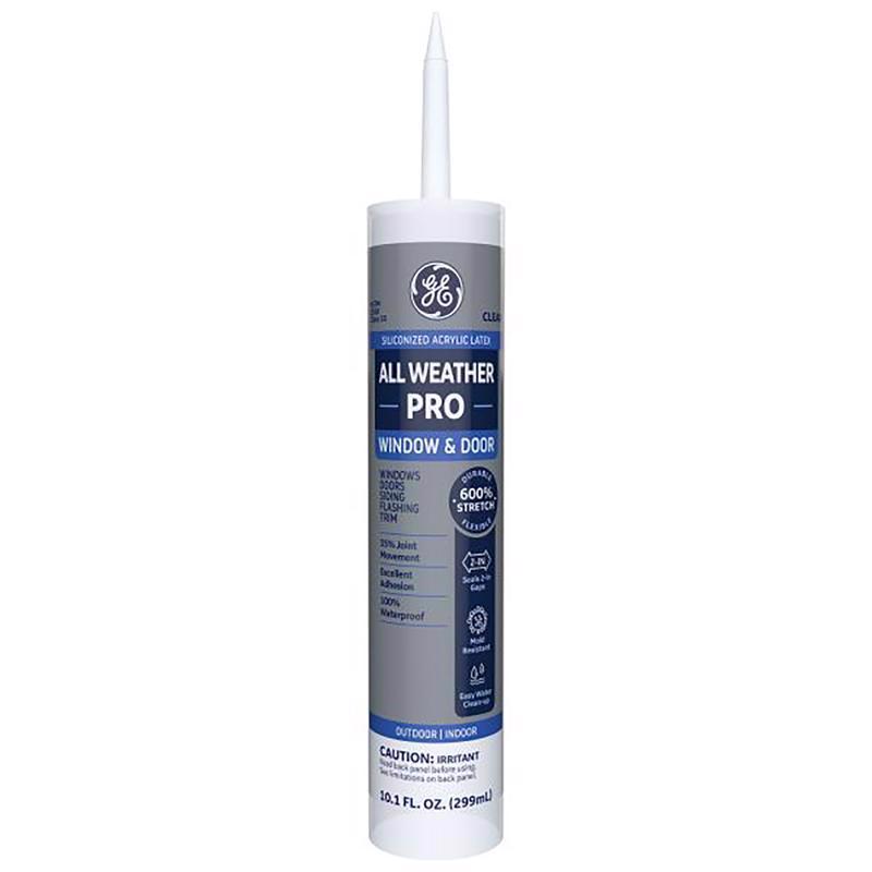 GE All Weather Pro Clear Acrylic Latex Window and Door Caulk Sealant 10.1 oz