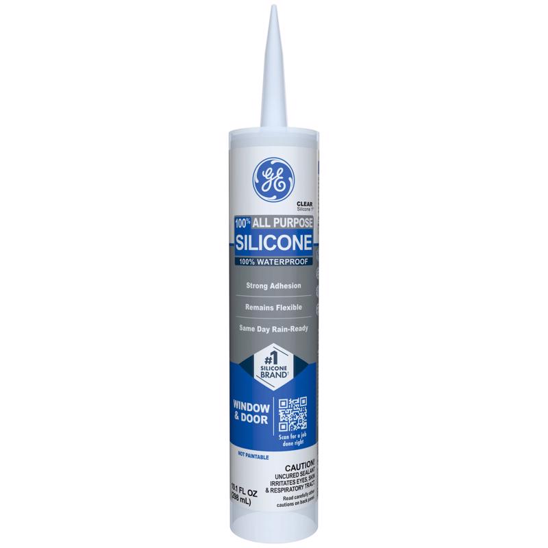 GE Window & Door Clear Silicone 1 Window and Door Caulk Sealant 10.1 oz