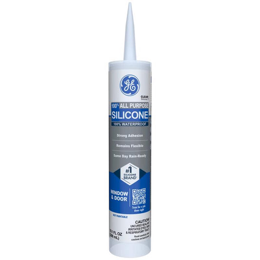 GE Window & Door Clear Silicone 1 Window and Door Caulk Sealant 10.1 oz
