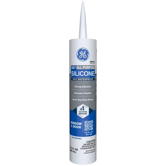 GE Window & Door White Silicone 1 Window and Door Caulk Sealant 10.1 oz
