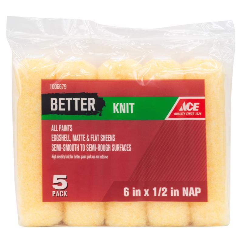 Ace Better Knit 6 in. W X 1/2 in. Mini Paint Roller Cover 5 pk