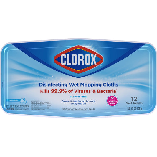 Clorox 11.44 in. Disinfecting Wet Mopping Cloths 12 pk