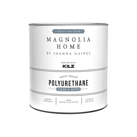 Magnolia Home by Joanna Gaines Kilz Transparent Matte Clear Water-Based Polyurethane Top Coat 1 qt
