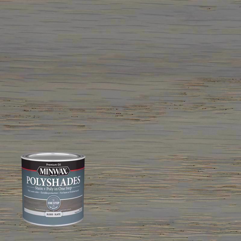 Minwax Polyshades Semi-Transparent Gloss Slate Oil-Based Stain/Polyurethane Finish 1/2 pt