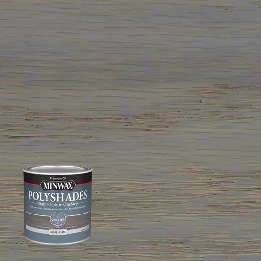 Minwax Polyshades Semi-Transparent Gloss Slate Oil-Based Stain/Polyurethane Finish 1/2 pt