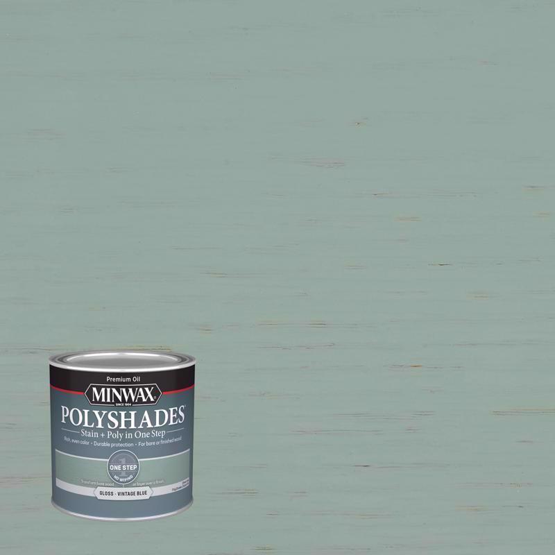 Minwax PolyShades Semi-Transparent Gloss Vintage Blue Stain/Polyurethane Finish 1/2 pt