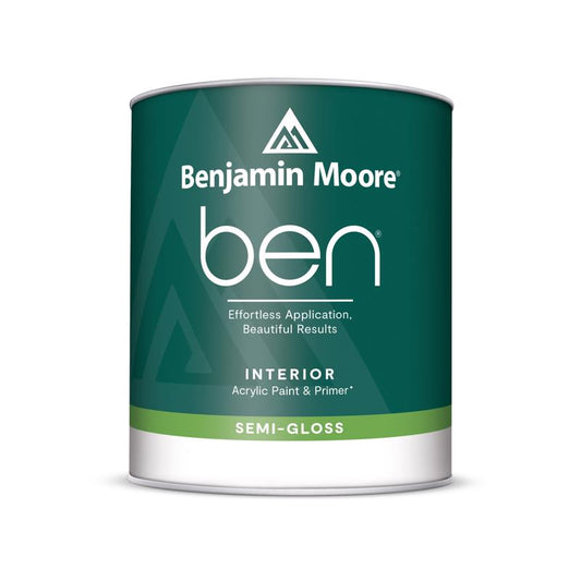 Benjamin Moore Ben Semi-Gloss Base 2 Paint and Primer Interior 1 qt