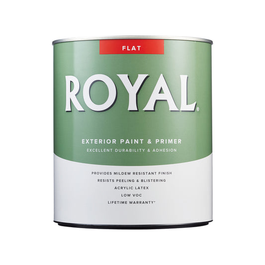 Royal Flat High Hiding White Exterior Paint and Primer Exterior 1 qt
