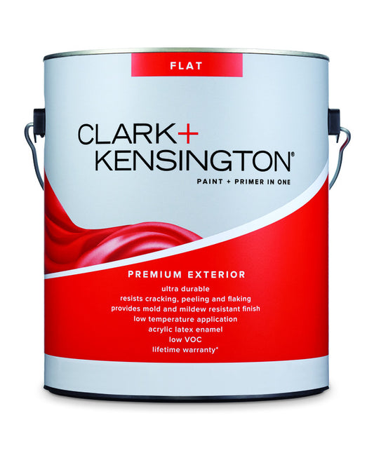 Clark+Kensington Flat Tint Base Ultra White Base Exterior Paint and Primer Exterior 1 gal