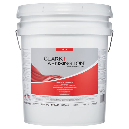 Clark+Kensington Flat Tint Base Neutral Base Premium Paint Exterior 5 gal