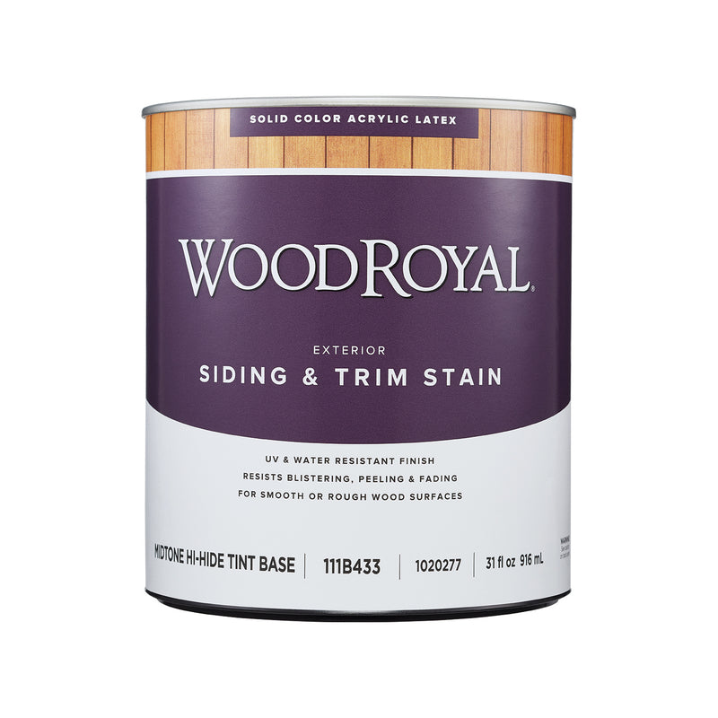 Ace Wood Royal Solid Tintable Flat Midtone Hi Hide Base Acrylic Latex Siding/Trim Stain 1 qt