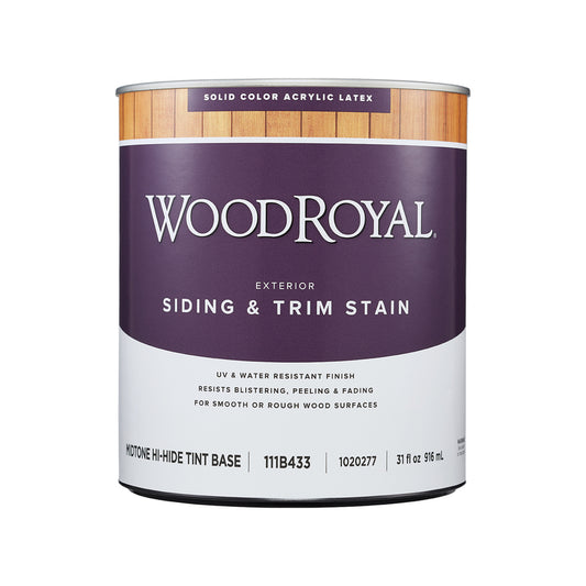 Ace Wood Royal Solid Tintable Flat Midtone Hi Hide Base Acrylic Latex Siding/Trim Stain 1 qt