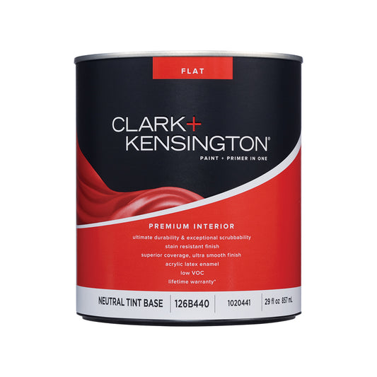 Clark+Kensington Flat Tint Base Neutral Base Paint + Primer Interior 1 qt