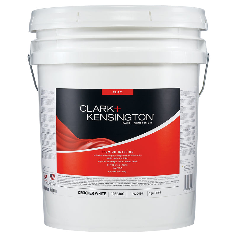 Clark+Kensington Flat Designer White Premium Paint Interior 5 gal