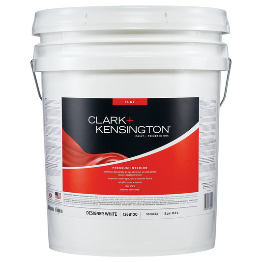 Clark+Kensington Flat Designer White Premium Paint Interior 5 gal