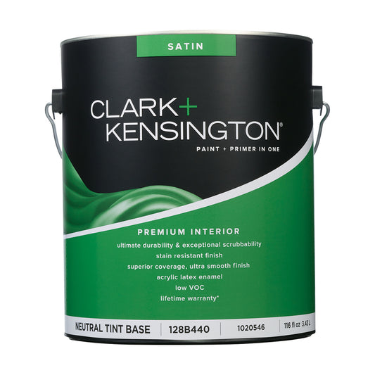 Clark+Kensington Satin Tint Base Neutral Base Paint + Primer Interior 1 gal