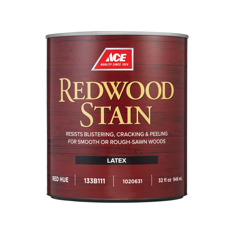 Ace Redwood Stain Semi-Transparent Red Hue Latex Deck and Siding Stain 32 oz