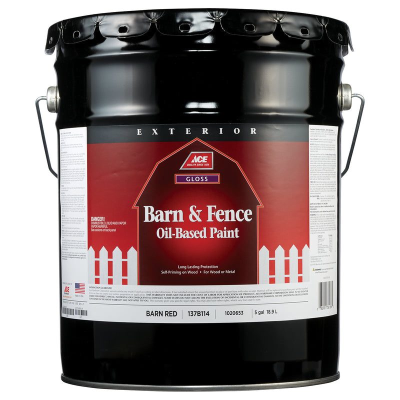 Ace Gloss Barn Red Oil-Based Barn and Fence Paint Exterior 5 gal