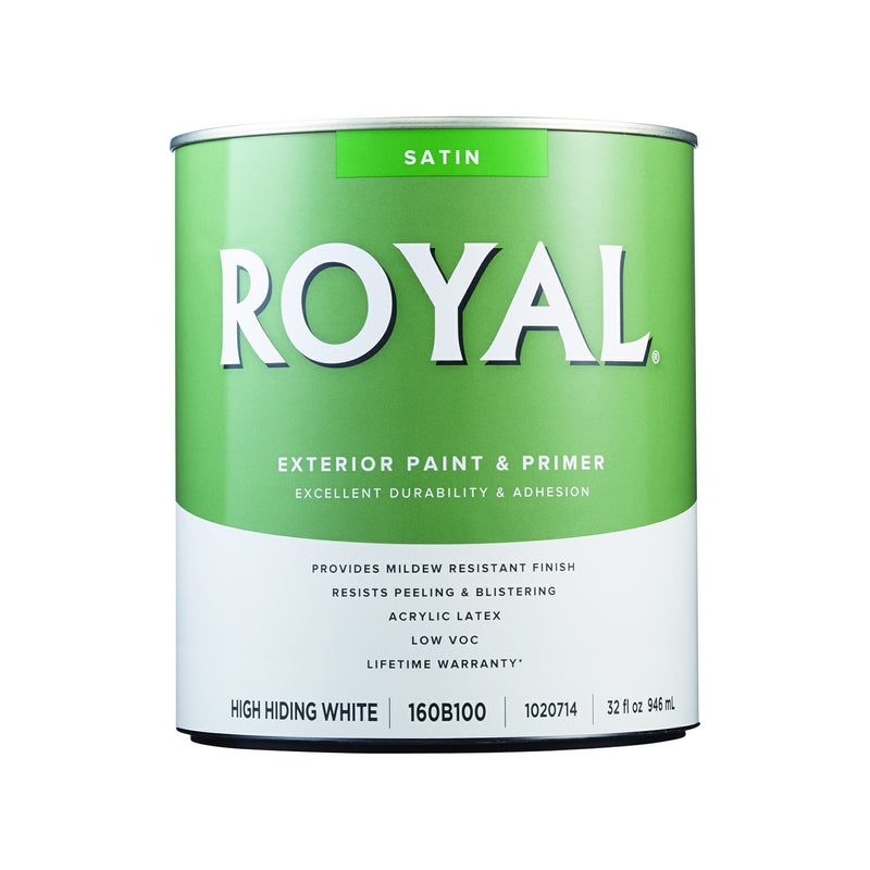 Royal Satin High Hiding White Paint Exterior 1 qt