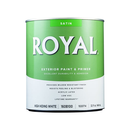 Royal Satin High Hiding White Paint Exterior 1 qt