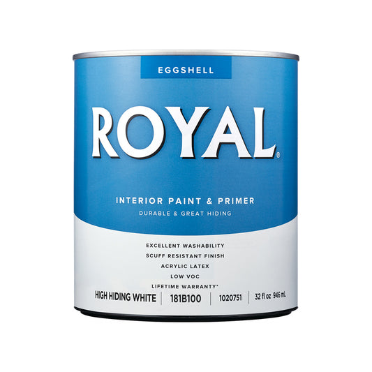 Royal Eggshell High Hiding White Water-Based Paint Interior 1 qt