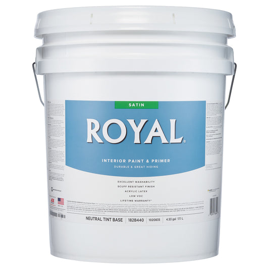 Royal Satin Tint Base Neutral Base Paint and Primer Interior 5 gal