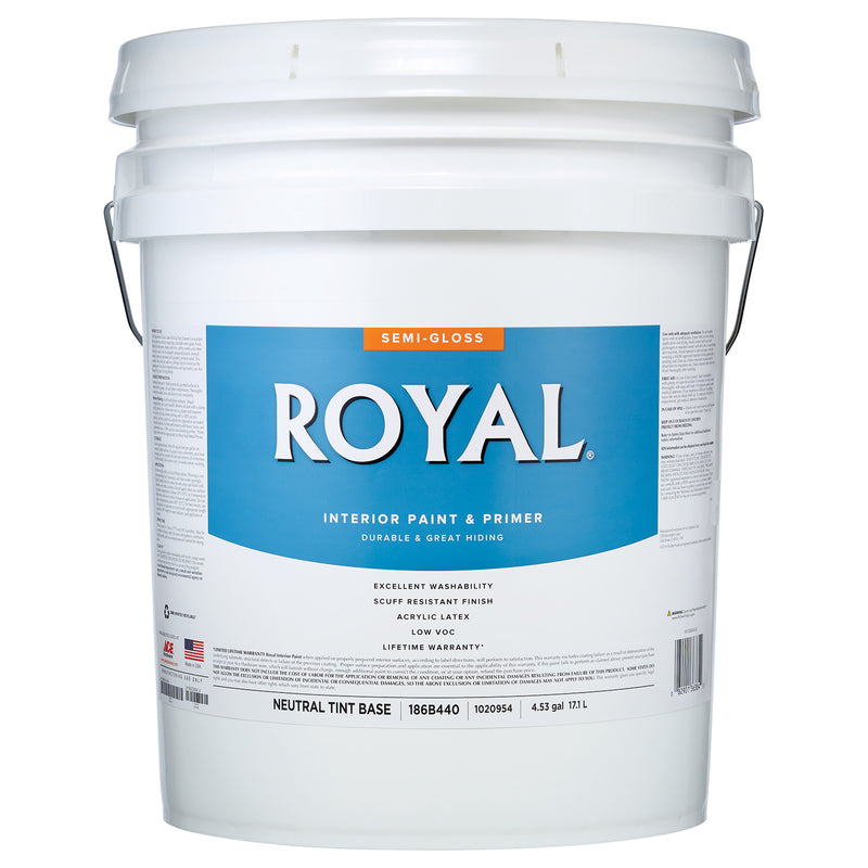 Royal Semi-Gloss Tint Base Neutral Base Paint Interior 5 gal