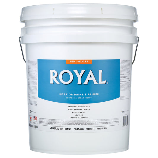 Royal Semi-Gloss Tint Base Neutral Base Paint Interior 5 gal
