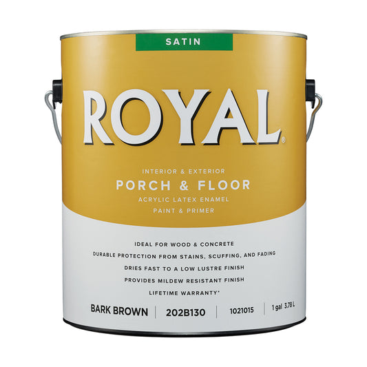Royal Satin Bark Brown Porch and Floor Paint+Primer 1 gal