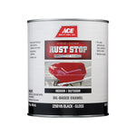 Ace Rust Stop Indoor and Outdoor Gloss Black Oil-Based Enamel Rust Prevention Paint 1 qt