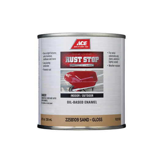 Ace Rust Stop Indoor/Outdoor Gloss Sand Oil-Based Enamel Rust Preventative Paint 1/2 pt
