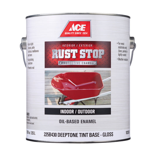 Ace Rust Stop Indoor/Outdoor Gloss White Oil-Based Enamel Rust Prevention Paint 1 gal