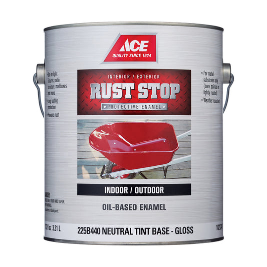 Ace Rust Stop Indoor/Outdoor Gloss Neutral Base Oil-Based Enamel Rust Prevention Paint 1 gal